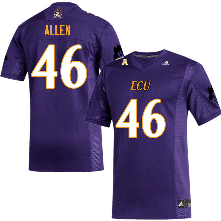 Men #46 Wistar Allen ECU Pirates College Football Jerseys Sale-Purple